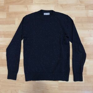 Everlane Men's Grade A Cashmere Crew Neck Sweater - Size Small Dark Navy Donegal
